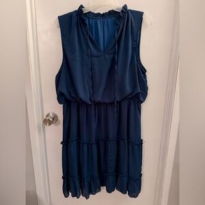Sleeveless Navy Blue Dress